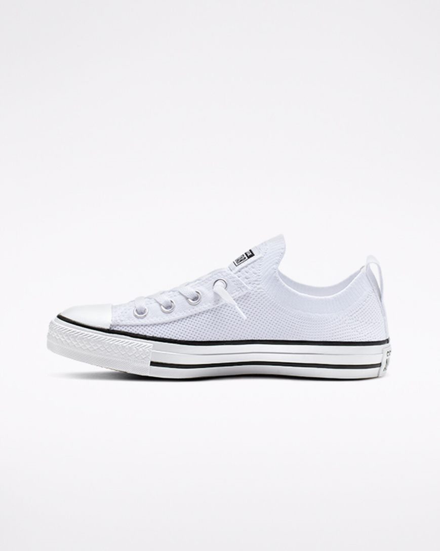 Dámské Boty Nízké Converse Chuck Taylor All Star Shoreline Knit Slip Bílé Černé Bílé | CZ NLYW16